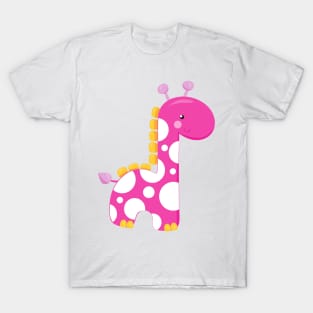 Cute Giraffe, Baby Giraffe, Pink Giraffe, Animal T-Shirt